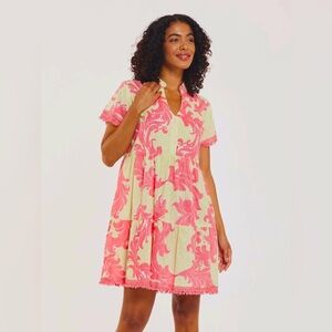 ModaPosa Cadenza Dress Baroque Swirl Pistachio Pink